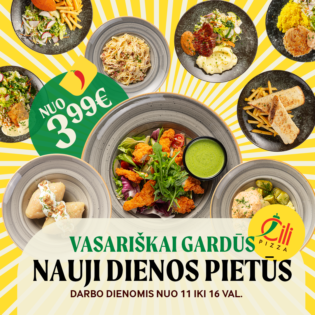 „ČILI PIZZA”- Dienos pietūs tik nuo 3,99€!